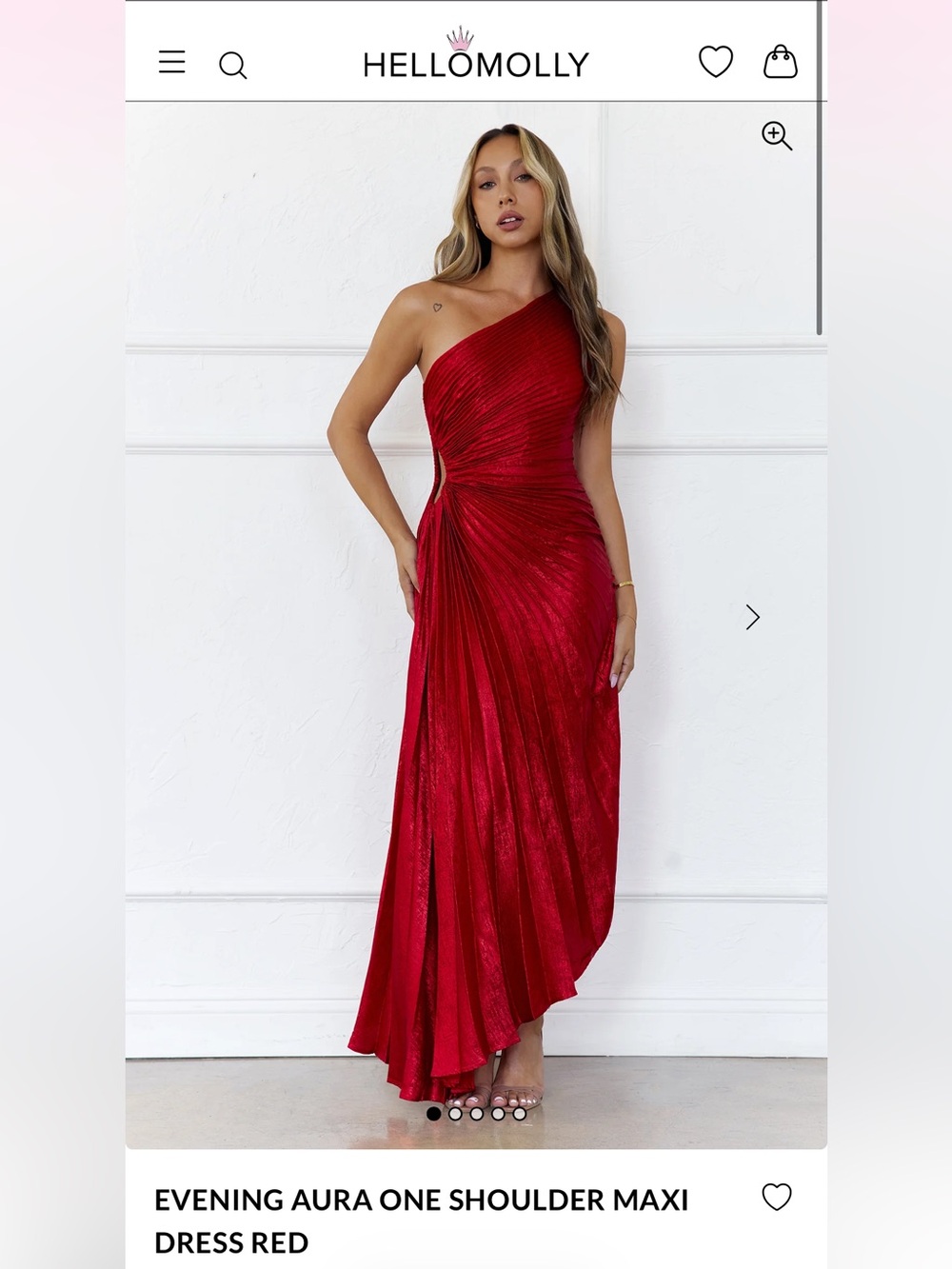 Hello Molly Evening Aura One Shoulder Maxi Dress - Red